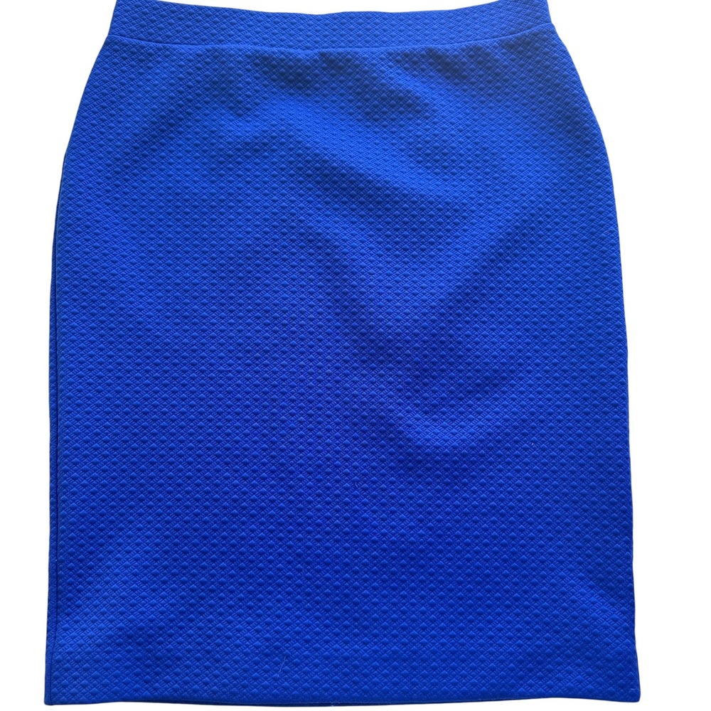 Elle Blue Pencil Skirt‎ Textured Fitted Knee Length Career Office XS Classic